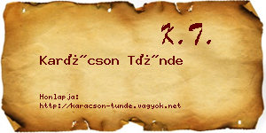 Karácson Tünde névjegykártya