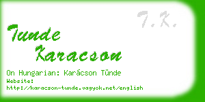 tunde karacson business card