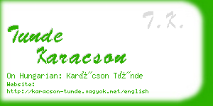 tunde karacson business card